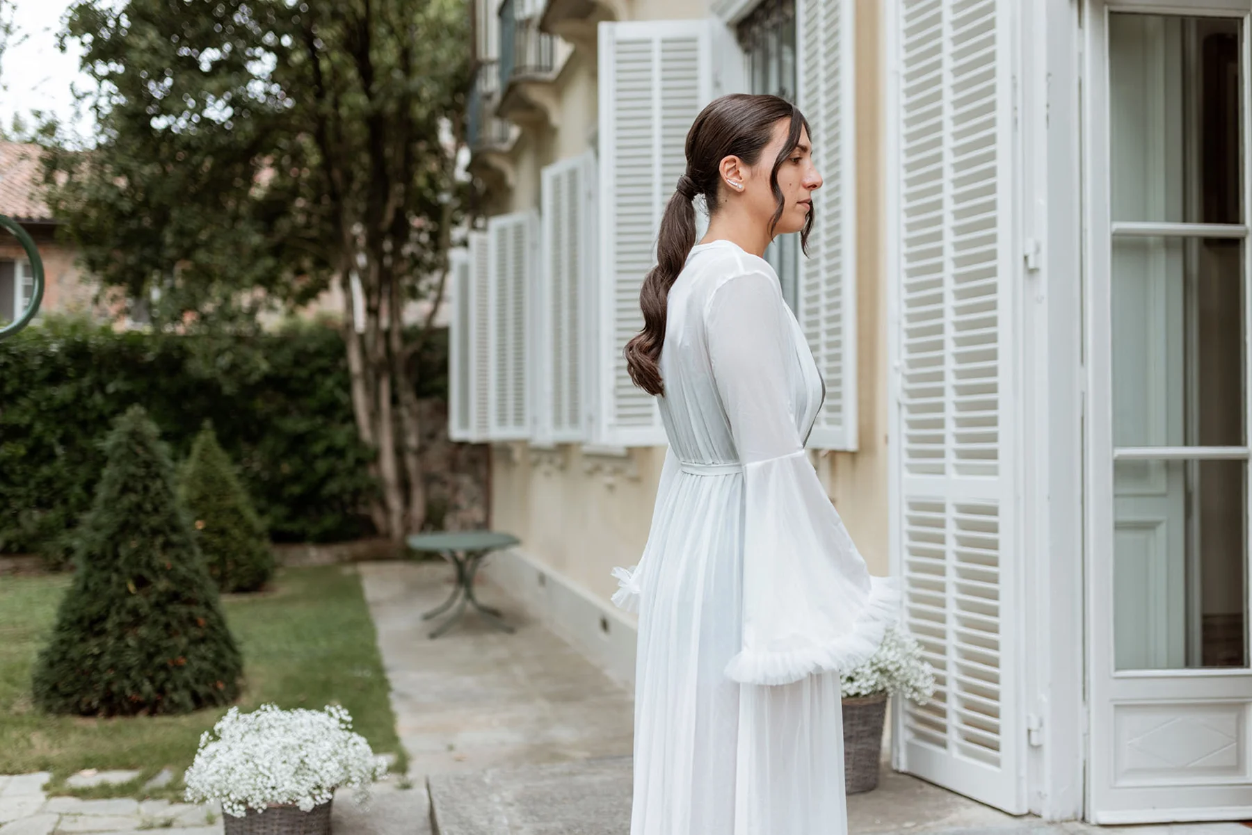 Francesca durante i preparativi del matrimonio a Villa d&rsquo;Agli&egrave;