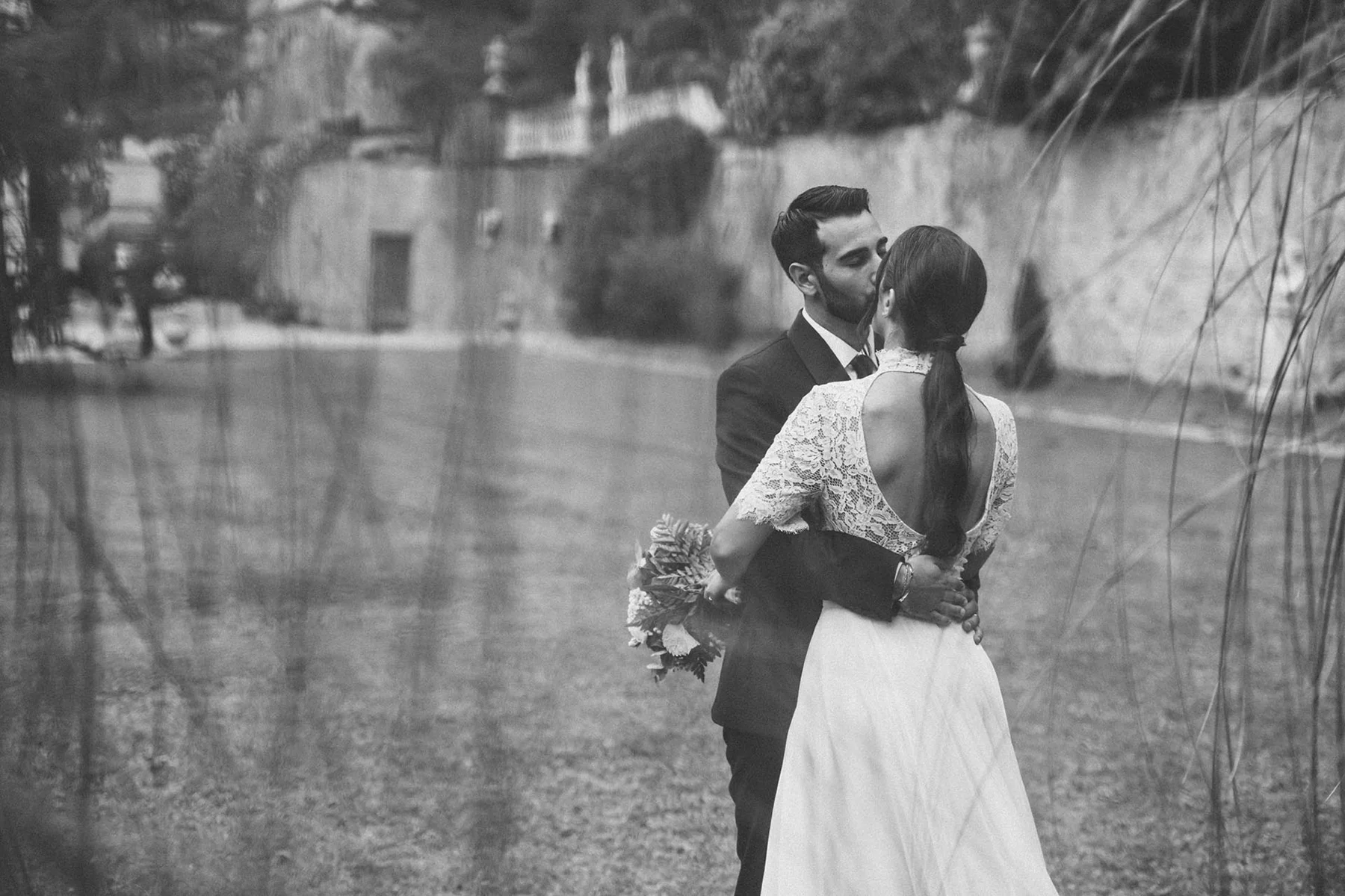 Ritratto in bianco e nero di Francesca e Pierluigi