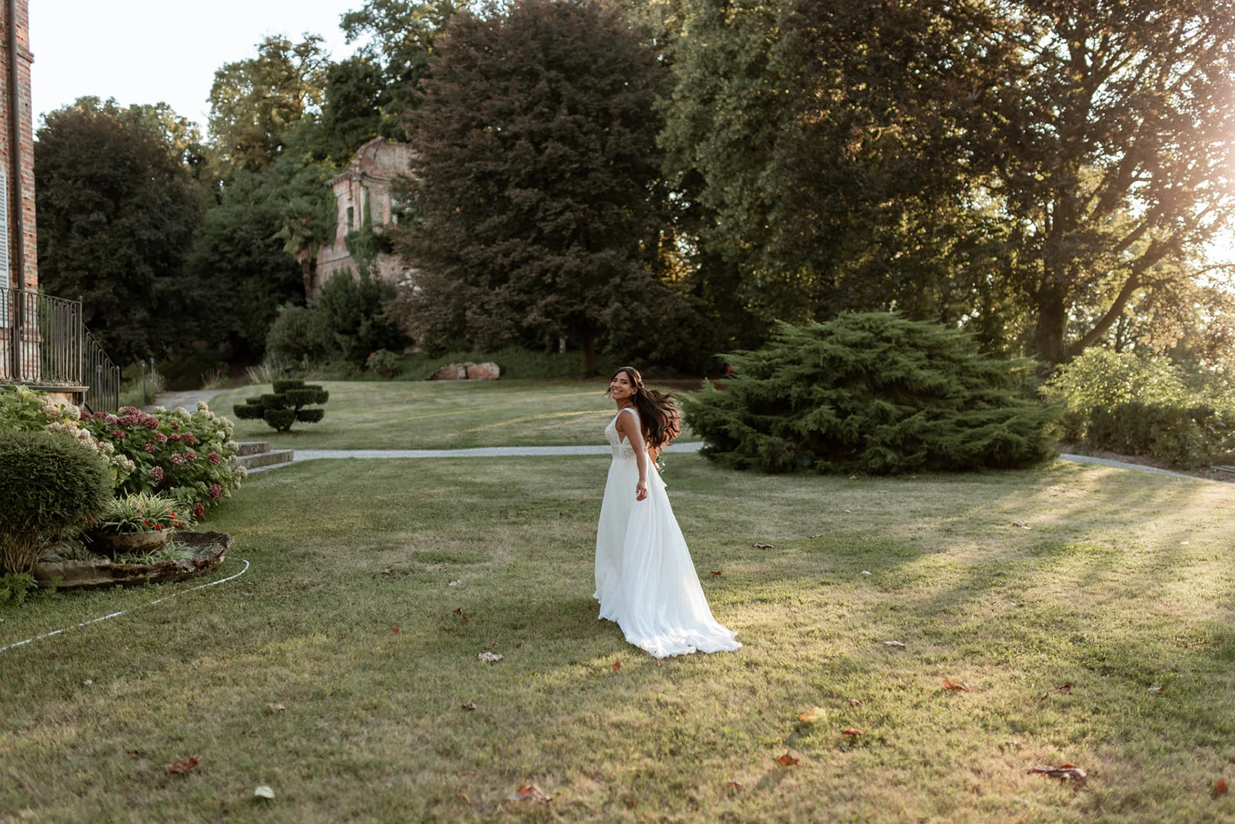 Il parco del Castello di Brusasco Sposa nel parco del Castello di Brusasco