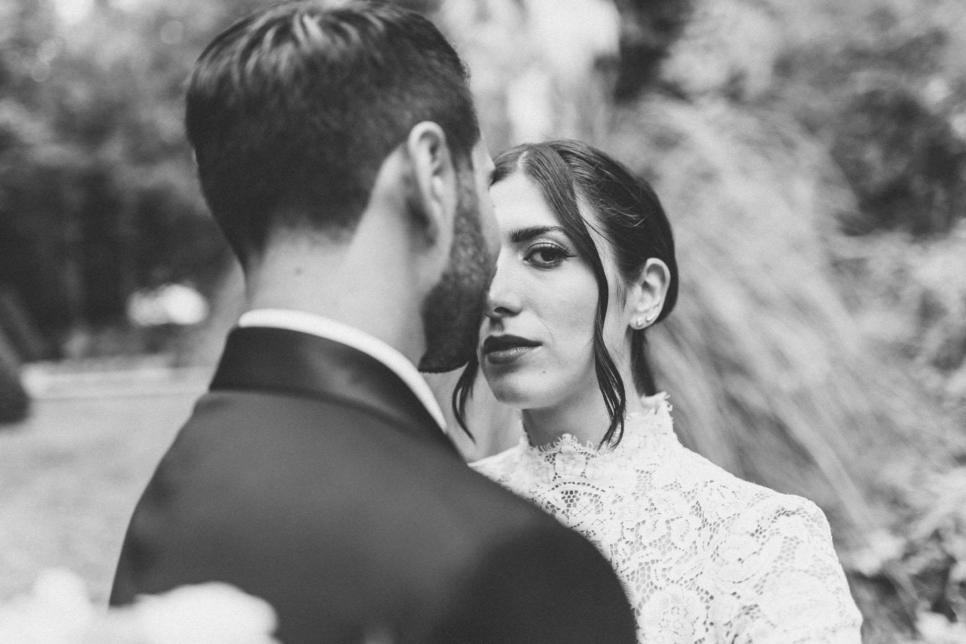 Ritratto di Francesca e Pierluigi durante il matrimonio a Villa d’Agliè a Torino
